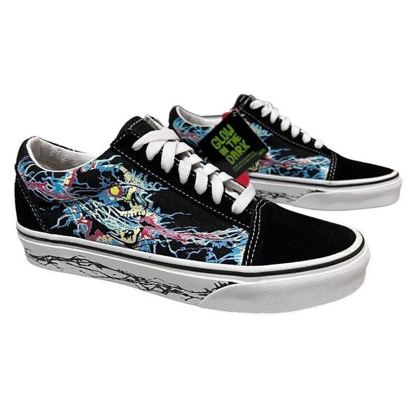 Vans Old Skool Women’s 6.5 Zap Low Glow in the Dark Skull x House of Terror - Picture 1 of 9